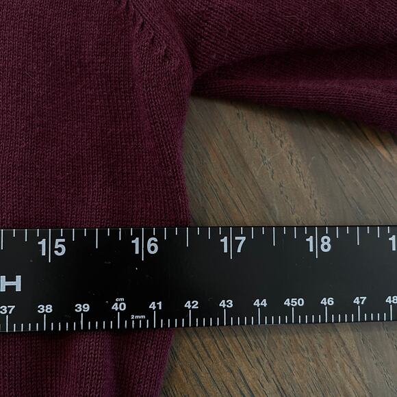 Anthropologie Knitted Dove Embroidered Cardigan Burgundy  Sweater Size M - Picture 11 of 15